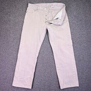 Levis 501 Jeans Mens 36x30 Khaki Tan Original Straight Button Fly Cotton Classic